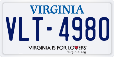 VA license plate VLT4980