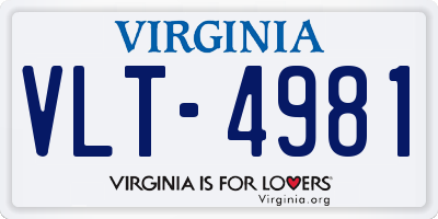 VA license plate VLT4981