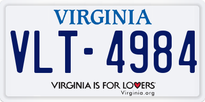 VA license plate VLT4984
