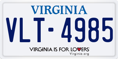 VA license plate VLT4985