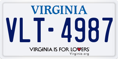 VA license plate VLT4987