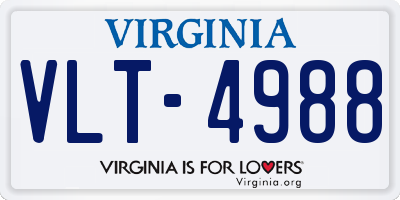 VA license plate VLT4988