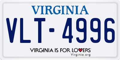 VA license plate VLT4996
