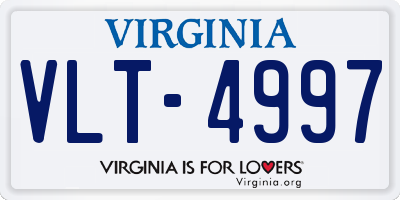VA license plate VLT4997
