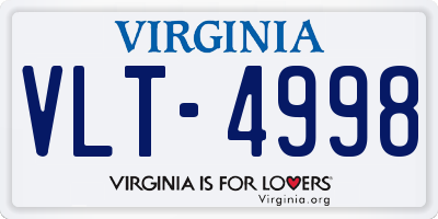 VA license plate VLT4998