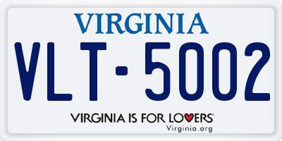 VA license plate VLT5002