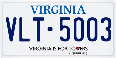 VA license plate VLT5003