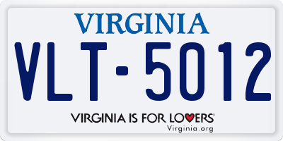 VA license plate VLT5012