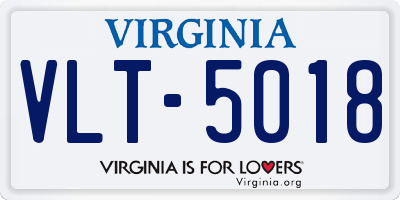 VA license plate VLT5018