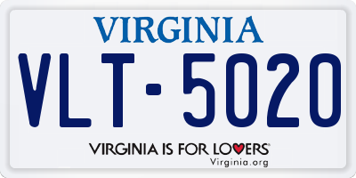 VA license plate VLT5020