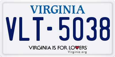 VA license plate VLT5038