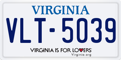 VA license plate VLT5039