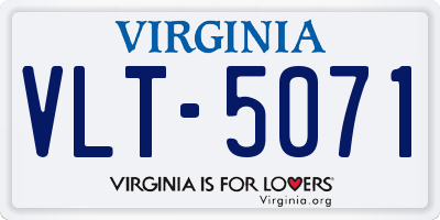 VA license plate VLT5071