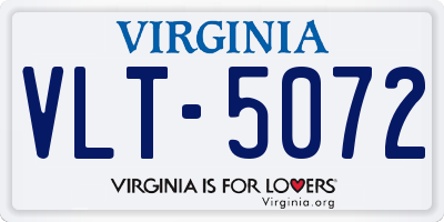 VA license plate VLT5072