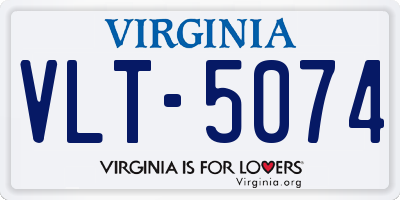 VA license plate VLT5074