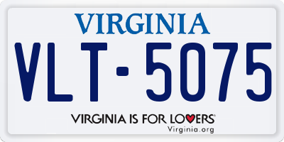 VA license plate VLT5075