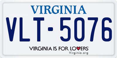 VA license plate VLT5076