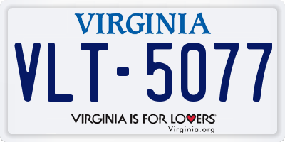 VA license plate VLT5077