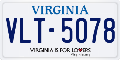 VA license plate VLT5078