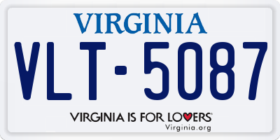 VA license plate VLT5087