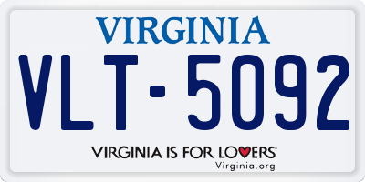 VA license plate VLT5092