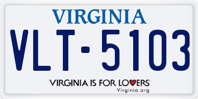 VA license plate VLT5103