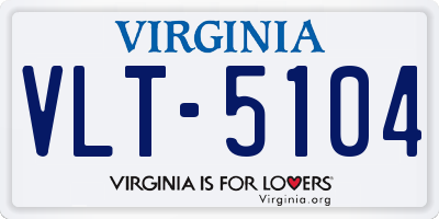 VA license plate VLT5104