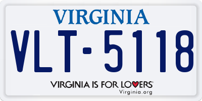 VA license plate VLT5118