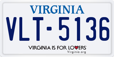 VA license plate VLT5136