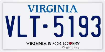 VA license plate VLT5193