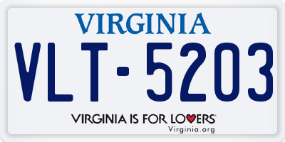VA license plate VLT5203