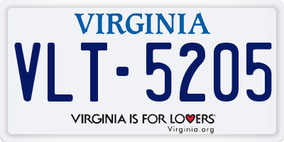 VA license plate VLT5205