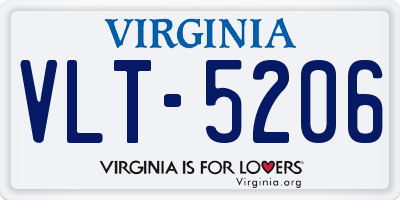 VA license plate VLT5206