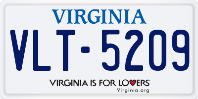 VA license plate VLT5209