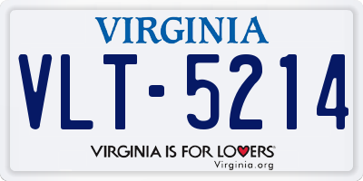 VA license plate VLT5214