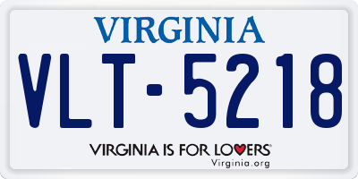 VA license plate VLT5218