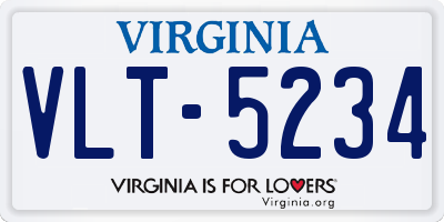 VA license plate VLT5234