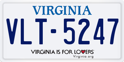 VA license plate VLT5247