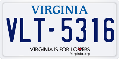 VA license plate VLT5316