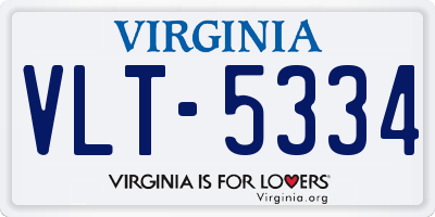 VA license plate VLT5334