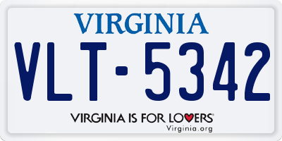 VA license plate VLT5342