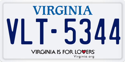 VA license plate VLT5344