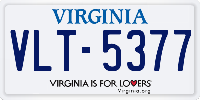 VA license plate VLT5377