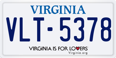VA license plate VLT5378