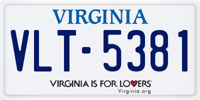 VA license plate VLT5381