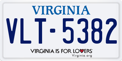 VA license plate VLT5382
