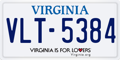 VA license plate VLT5384