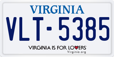 VA license plate VLT5385
