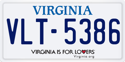 VA license plate VLT5386