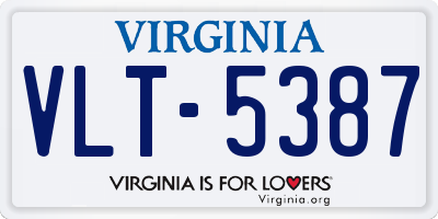 VA license plate VLT5387